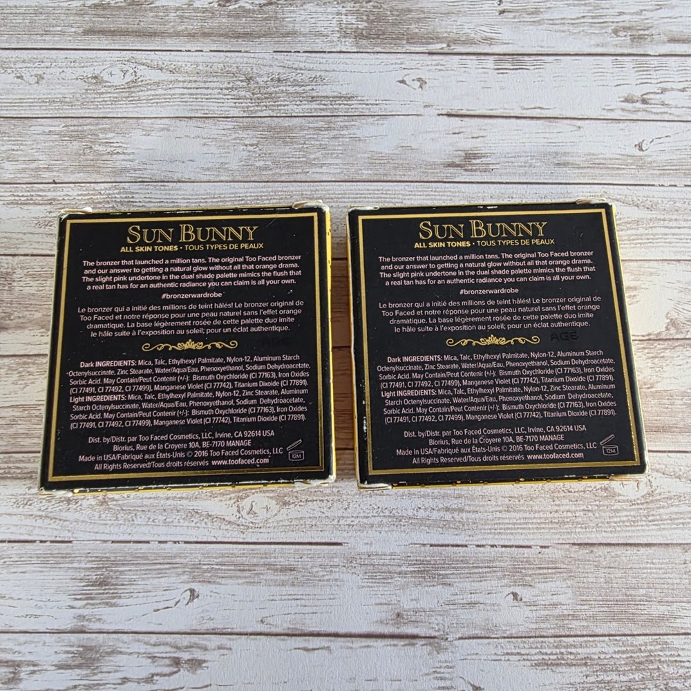 Too Faced Sun Bunny Natural Bronzer Dual Shade Palette 2.5g Lot of 2 - Picture 2 of 3